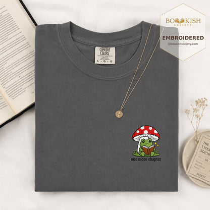 Embroidered One More Chapter Comfort Color ® T-shirt Book Lover Gift Graphite