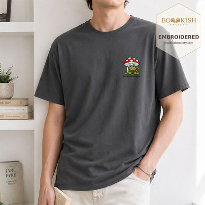 Embroidered One More Chapter Comfort Color ® T-shirt Book Lover Gift Graphite
