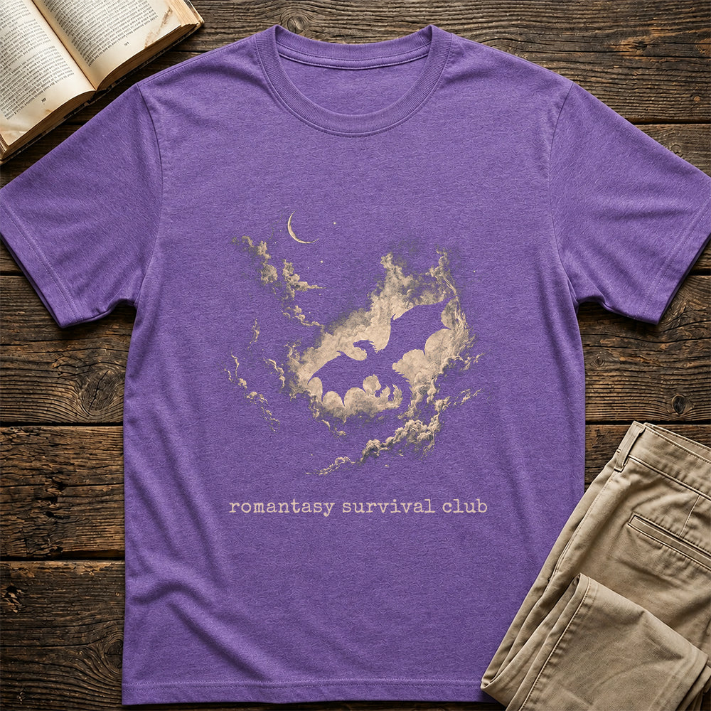 Fantasy Dragon Clouds Softstyle T-Shirt | Book Lover Gift Heather Purple