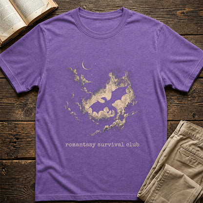 Fantasy Dragon Clouds Softstyle T-Shirt | Book Lover Gift Heather Purple