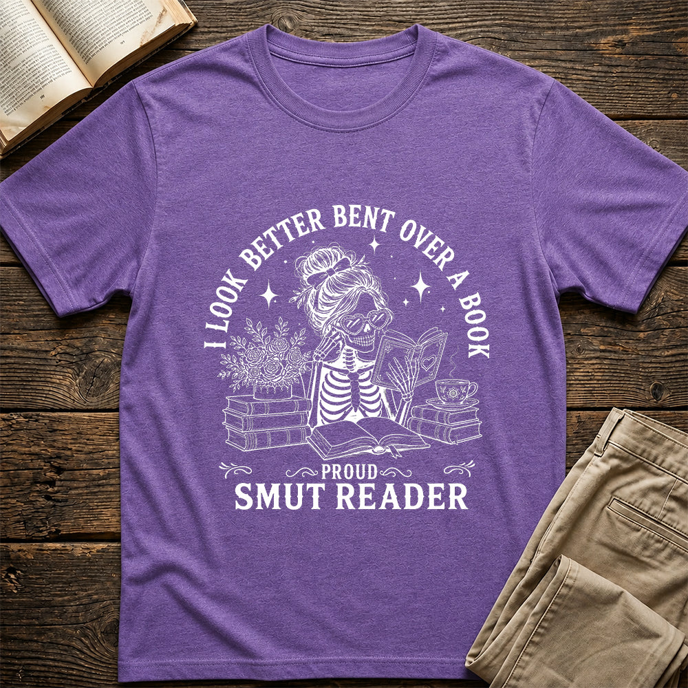 I Look Better Bend Over A Book Softstyle T-Shirt | Book Lover Gift Heather Purple
