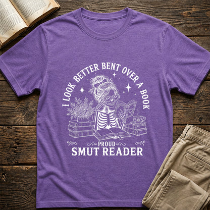 I Look Better Bend Over A Book Softstyle T-Shirt | Book Lover Gift Heather Purple