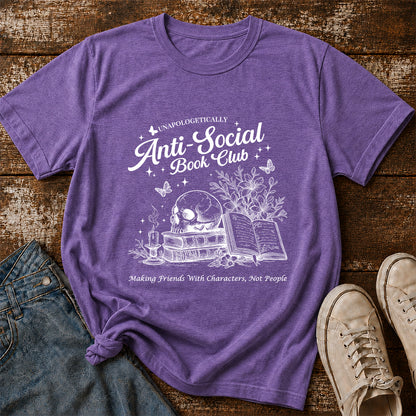 Anti-Social Book Club Softstyle T-Shirt | Book Lover Gift Heather Purple