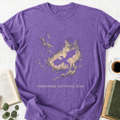 Fantasy Dragon Clouds Softstyle T-Shirt | Book Lover Gift Heather Purple