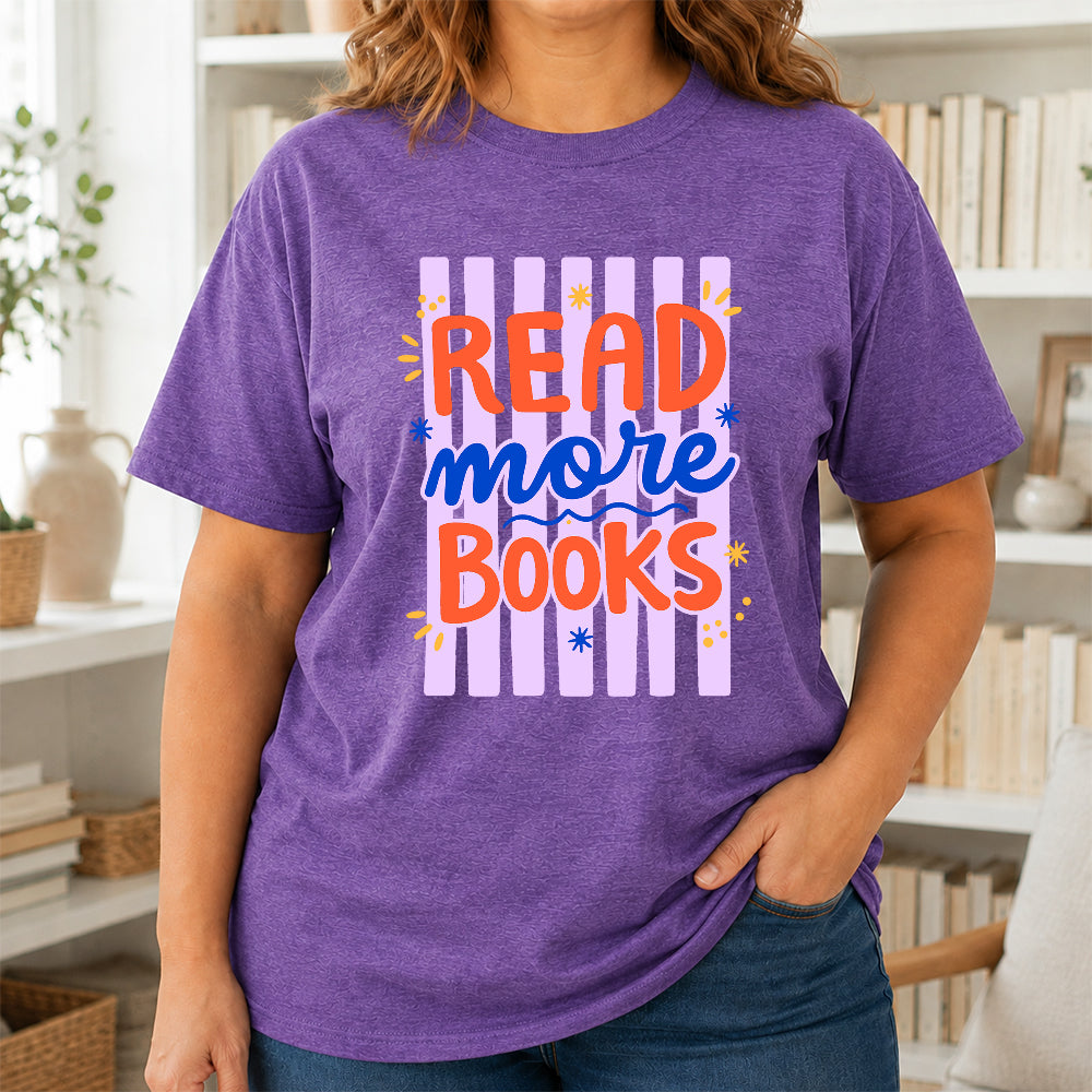 Read More Books Softstyle T-Shirt | Book Lover Gift Heather Purple