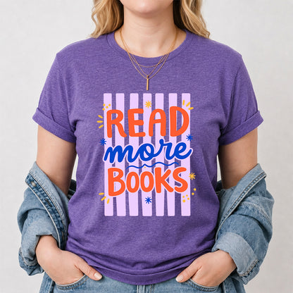 Read More Books Softstyle T-Shirt | Book Lover Gift Heather Purple