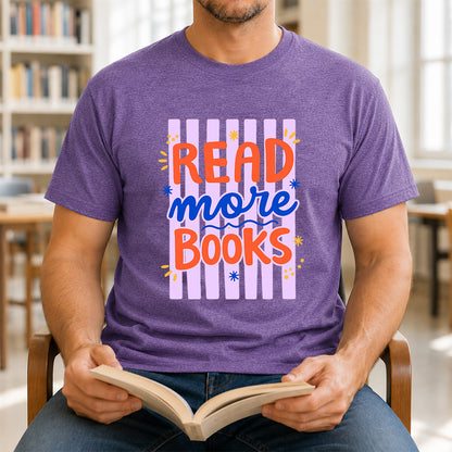 Read More Books Softstyle T-Shirt | Book Lover Gift Heather Purple