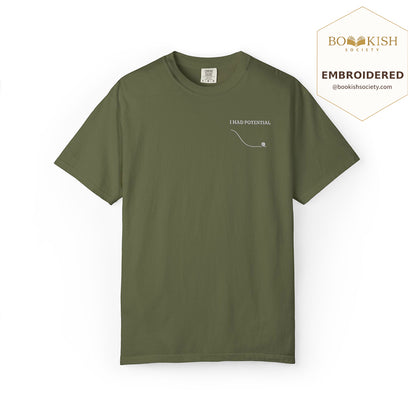 Embroidered I Had Potential Comfort Color ® T-shirt Book Lover Gift Hemp
