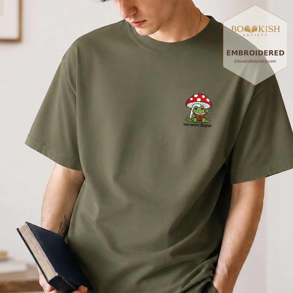 Embroidered One More Chapter Comfort Color ® T-shirt Book Lover Gift Hemp