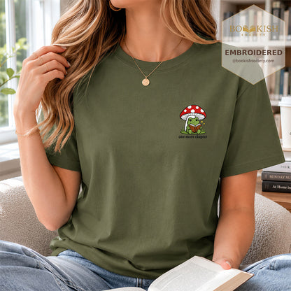 Embroidered One More Chapter Comfort Color ® T-shirt Book Lover Gift Hemp