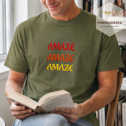 Embroidered Amaze Amaze Amaze Comfort Color ® T-shirt Book Lover Gift Hemp