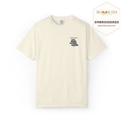 Embroidered I Require Snacks Comfort Color ® T-shirt Book Lover Gift Ivory