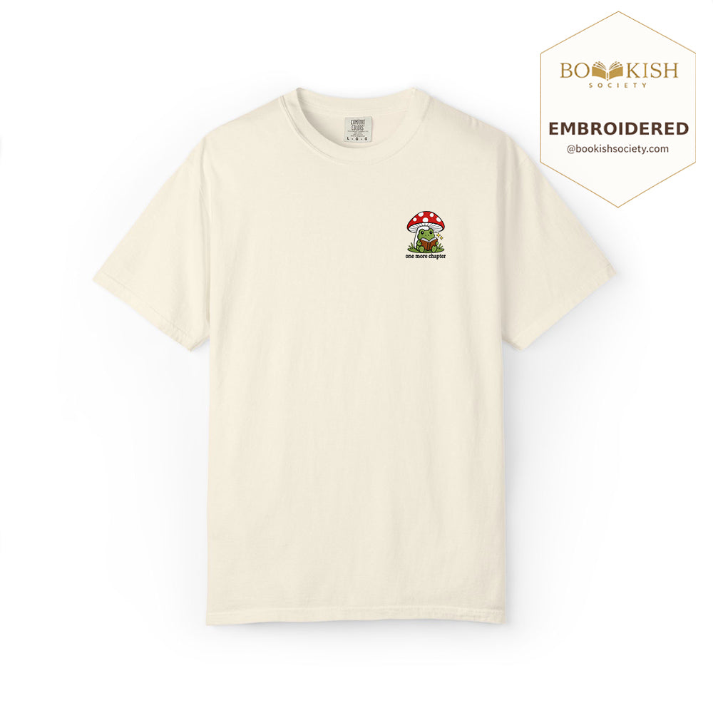 Embroidered One More Chapter Comfort Color ® T-shirt Book Lover Gift Ivory