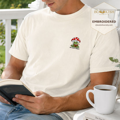 Embroidered One More Chapter Comfort Color ® T-shirt Book Lover Gift Ivory
