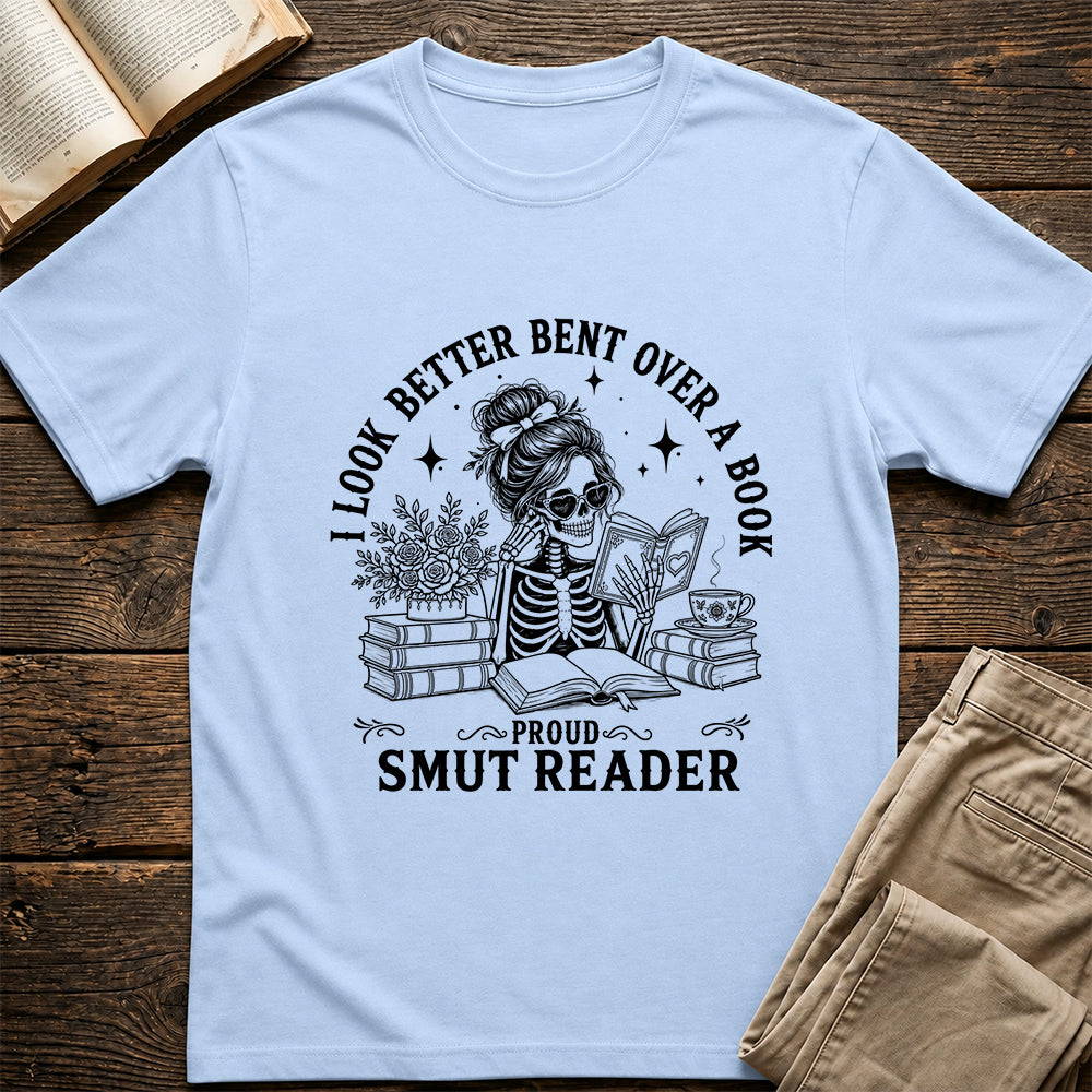 I Look Better Bend Over A Book Softstyle T-Shirt | Book Lover Gift Light Blue