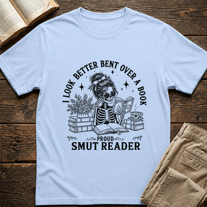 I Look Better Bend Over A Book Softstyle T-Shirt | Book Lover Gift Light Blue