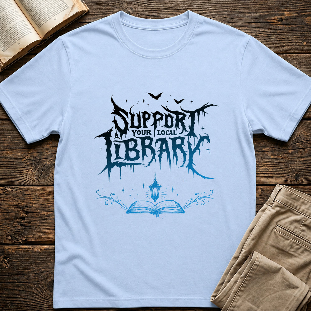 Support Your Local Library Softstyle T-Shirt | Book Lover Gift Light Blue