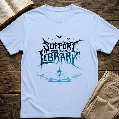 Support Your Local Library Softstyle T-Shirt | Book Lover Gift Light Blue