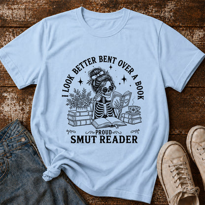 I Look Better Bend Over A Book Softstyle T-Shirt | Book Lover Gift Light Blue