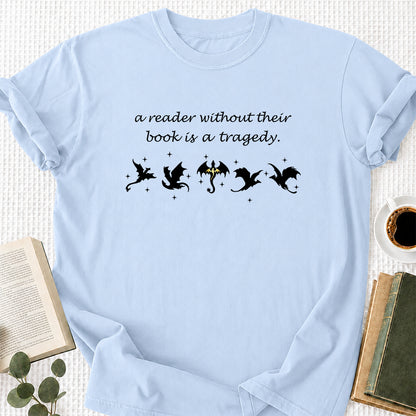 A Reader Without Their Book Softstyle T-Shirt | Book Lover Gift Light Blue