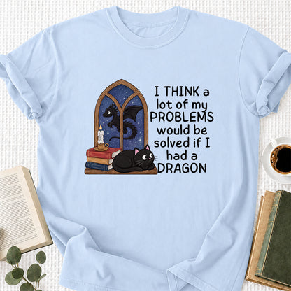 If I Could Have A Dragon Softstyle T-Shirt | Book Lover Gift Light Blue