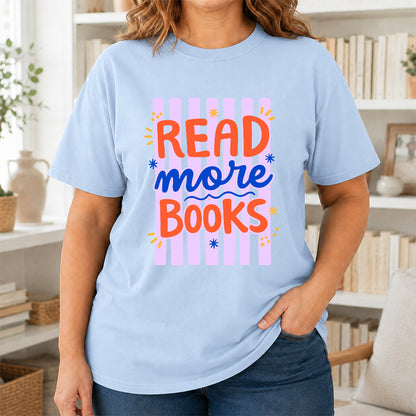 Read More Books Softstyle T-Shirt | Book Lover Gift Light Blue