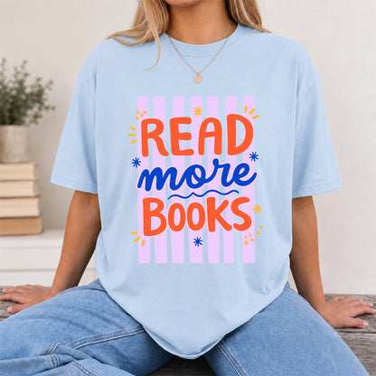 Read More Books Softstyle T-Shirt | Book Lover Gift Light Blue