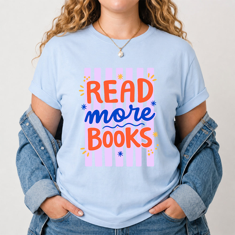 Read More Books Softstyle T-Shirt | Book Lover Gift Light Blue
