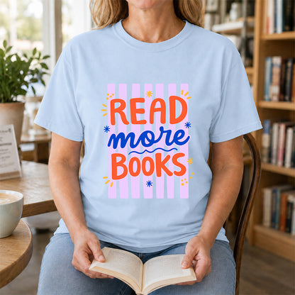 Read More Books Softstyle T-Shirt | Book Lover Gift Light Blue