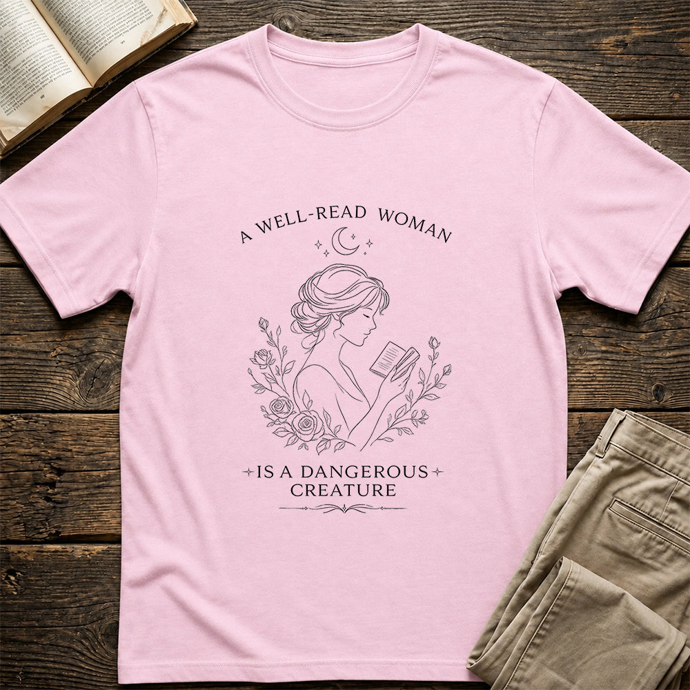 A Well Read Woman Softstyle T-Shirt | Book Lover Gift Light Pink