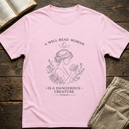 A Well Read Woman Softstyle T-Shirt | Book Lover Gift Light Pink