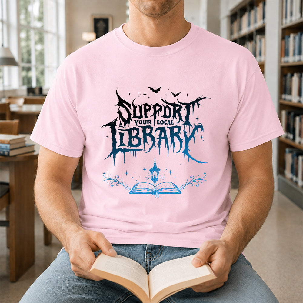 Support Your Local Library Softstyle T-Shirt | Book Lover Gift Light Pink