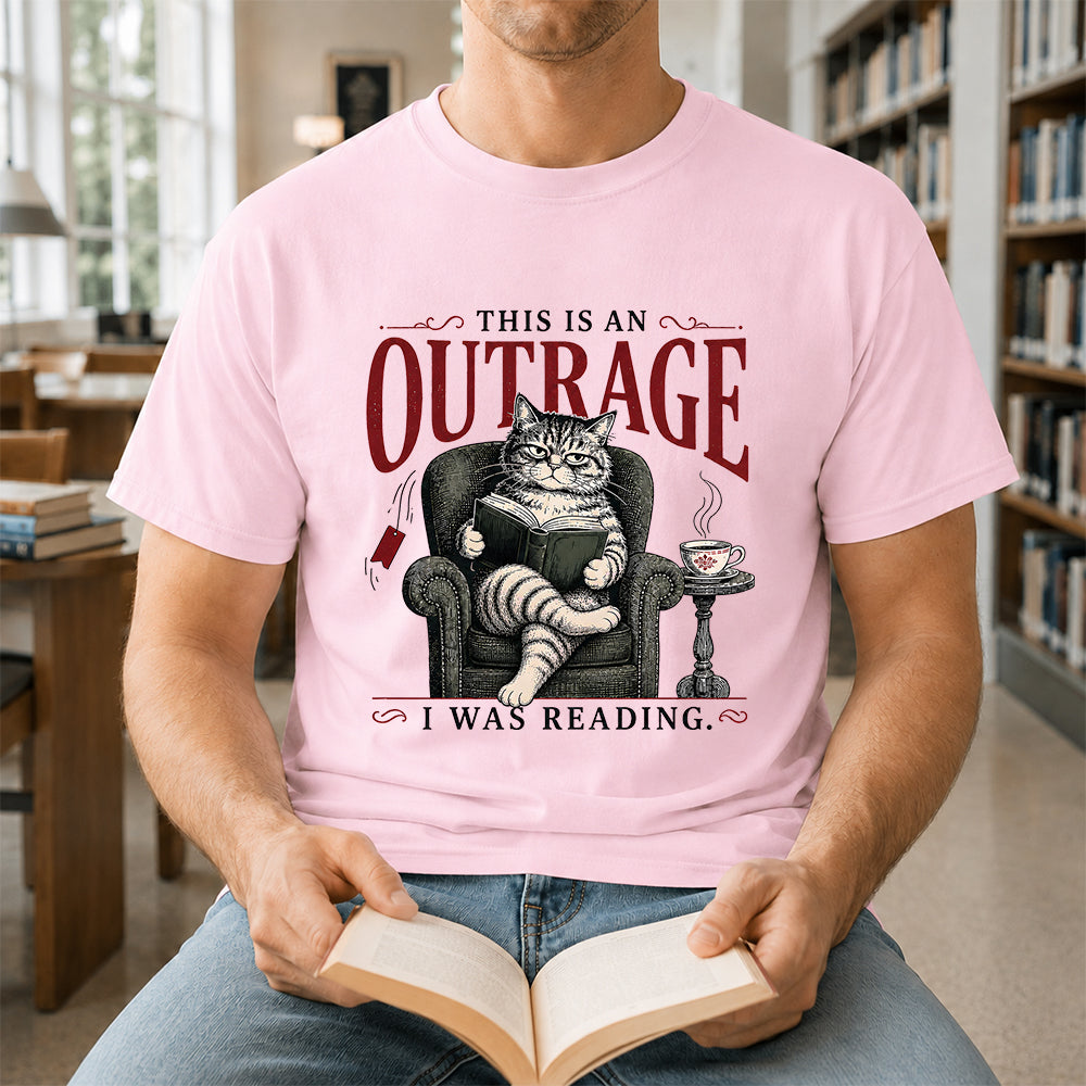 This Is An Outrage Softstyle T-Shirt | Book Lover Gift Light Pink