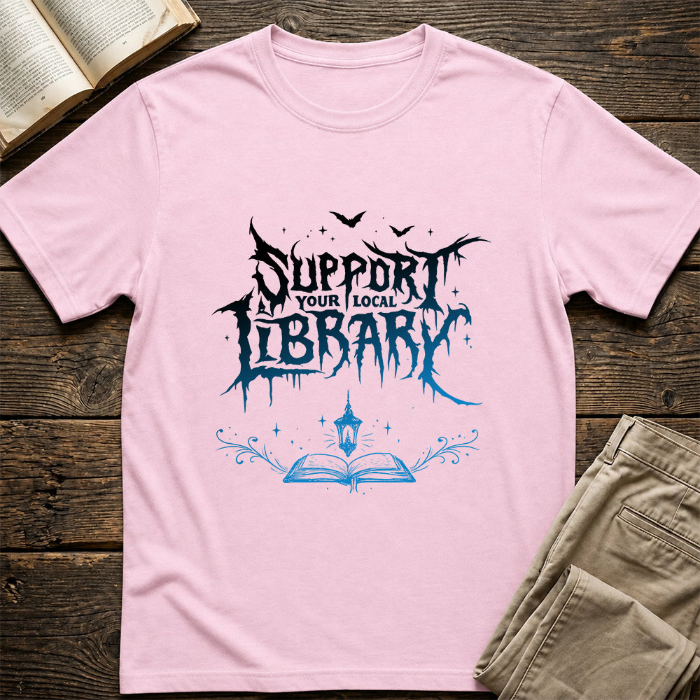 Support Your Local Library Softstyle T-Shirt | Book Lover Gift Light Pink