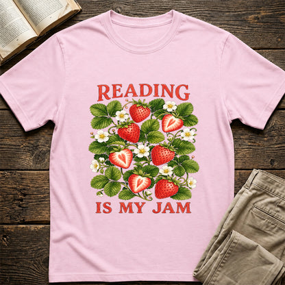Reading Is My Jam Softstyle T-Shirt | Book Lover Gift Light Pink