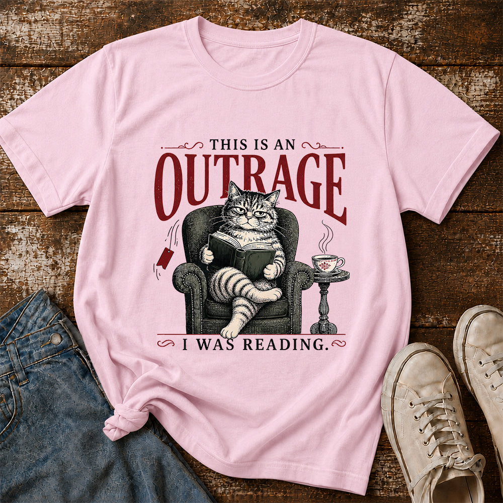 This Is An Outrage Softstyle T-Shirt | Book Lover Gift Light Pink