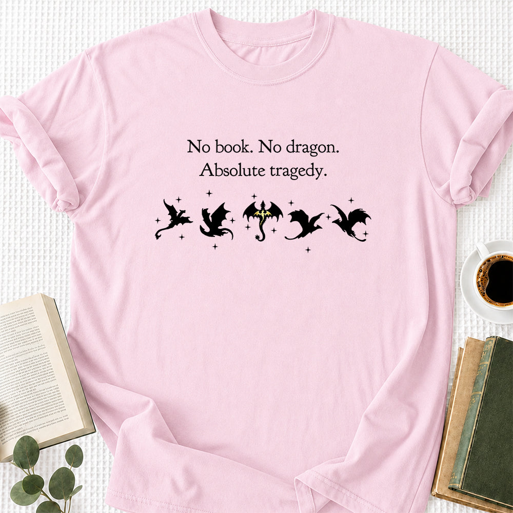 No Book No Dragon Softstyle T-Shirt | Book Lover Gift Light Pink