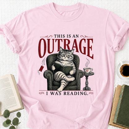 This Is An Outrage Softstyle T-Shirt | Book Lover Gift Light Pink