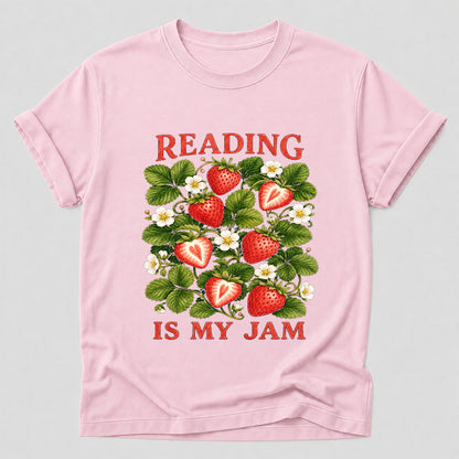 Reading Is My Jam Softstyle T-Shirt | Book Lover Gift Light Pink