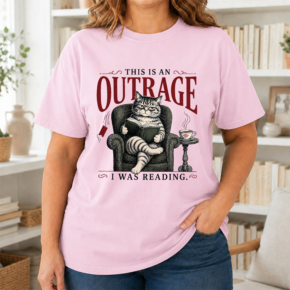 This Is An Outrage Softstyle T-Shirt | Book Lover Gift Light Pink