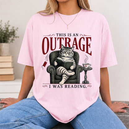 This Is An Outrage Softstyle T-Shirt | Book Lover Gift Light Pink
