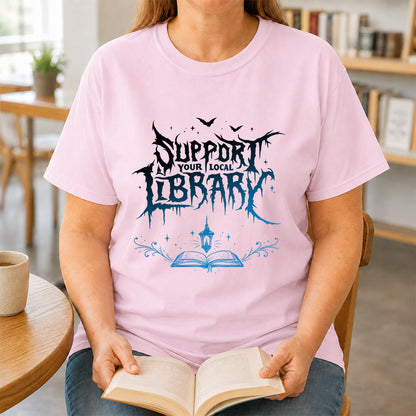 Support Your Local Library Softstyle T-Shirt | Book Lover Gift Light Pink
