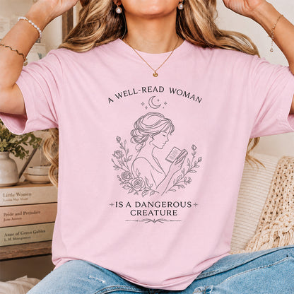 A Well Read Woman Softstyle T-Shirt | Book Lover Gift Light Pink