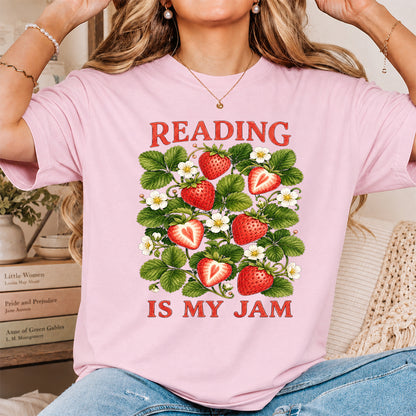 Reading Is My Jam Softstyle T-Shirt | Book Lover Gift Light Pink