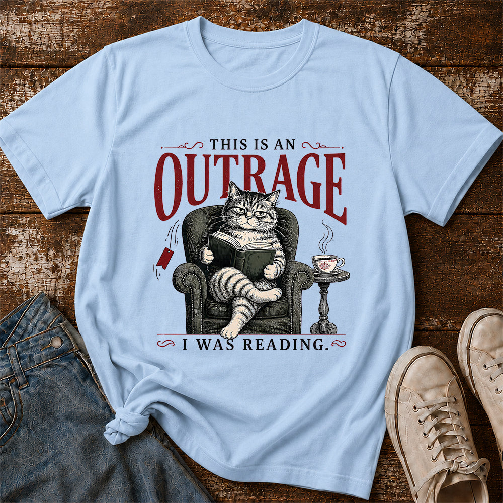This Is An Outrage Softstyle T-Shirt | Book Lover Gift Light Blue