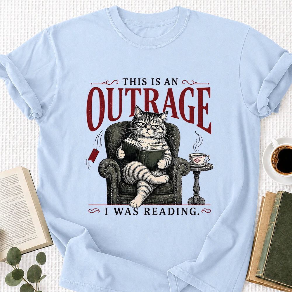 This Is An Outrage Softstyle T-Shirt | Book Lover Gift Light Blue