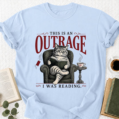 This Is An Outrage Softstyle T-Shirt | Book Lover Gift Light Blue