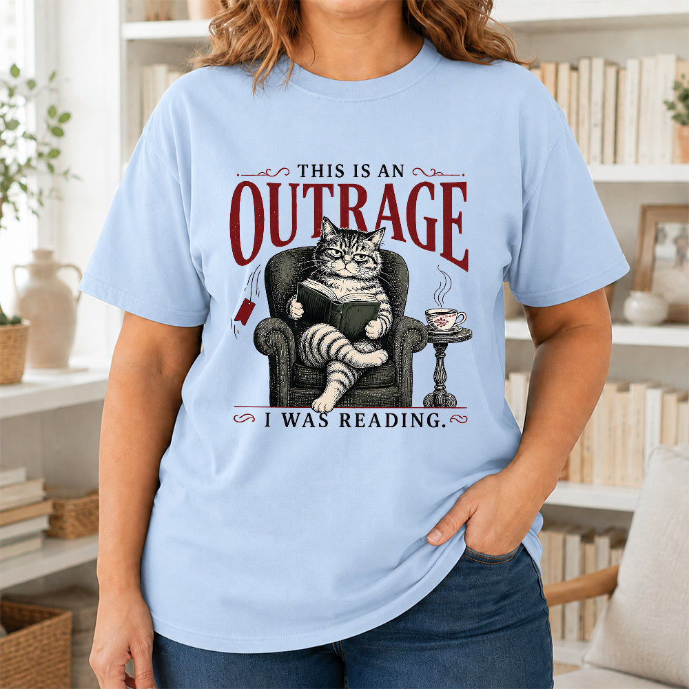 This Is An Outrage Softstyle T-Shirt | Book Lover Gift Light Blue