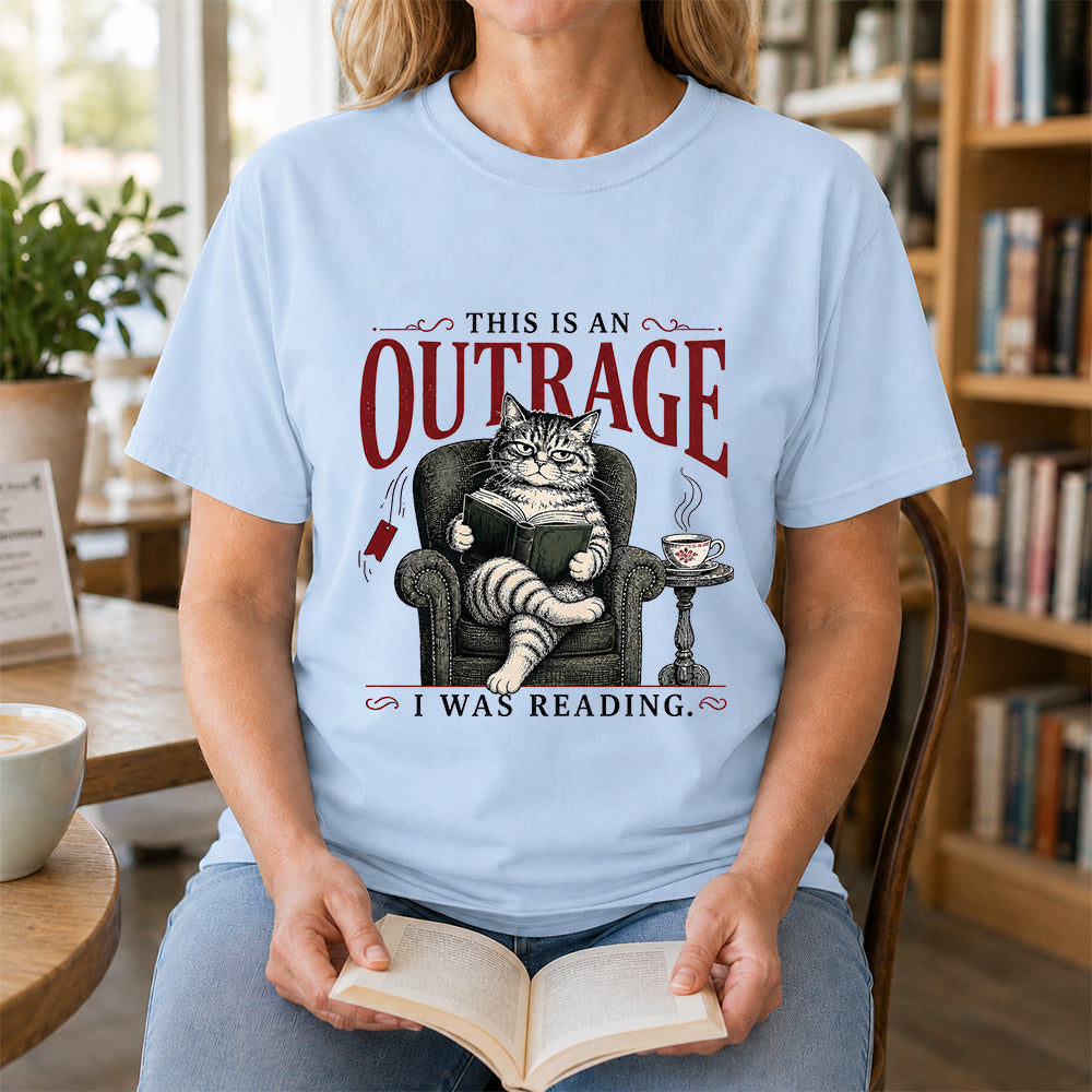 This Is An Outrage Softstyle T-Shirt | Book Lover Gift Light Blue