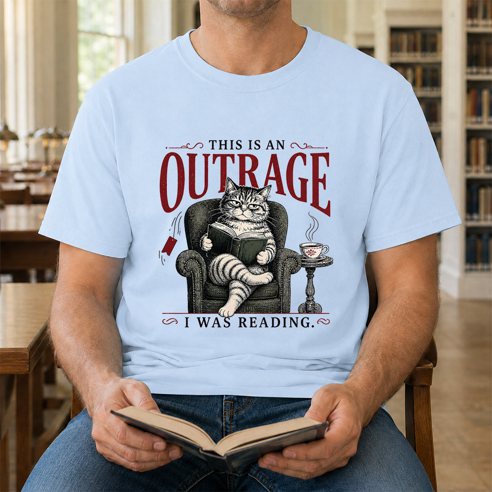 This Is An Outrage Softstyle T-Shirt | Book Lover Gift Light Blue